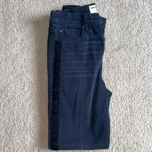 Black Skinny Jeans from Garage (Size 7) with Velvet Black Stripe